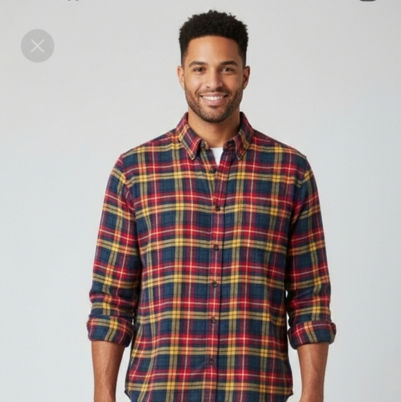 croft & barrow Other - Croft & Barrow Madras Flannel Button Up Shirt Mens Size XL